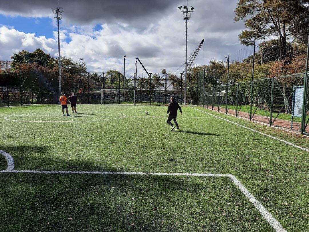 Synthetic turf soccer field in Bogotá, Colombia