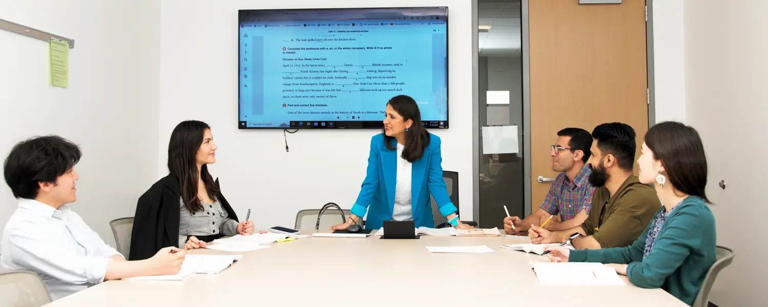 Students in classroom with Neda