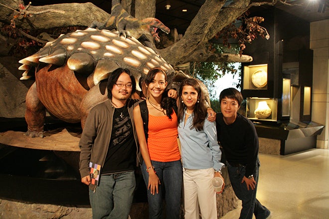Andrea with classmates and one of her teachers at a local Houston museum