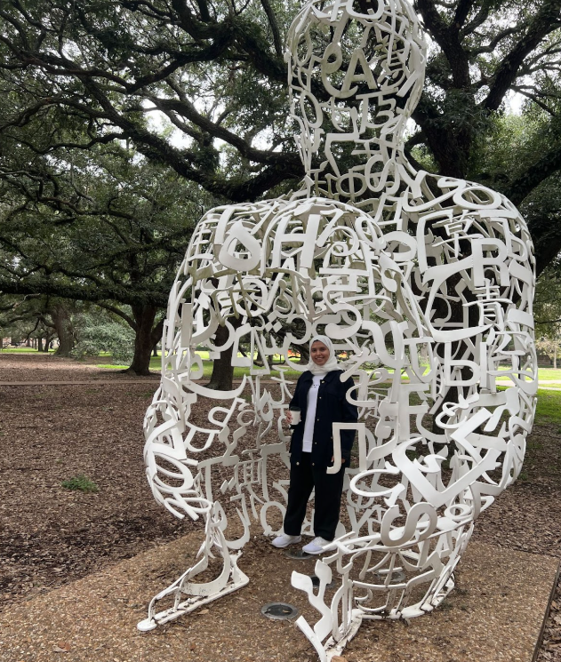 female student on Rice University campus