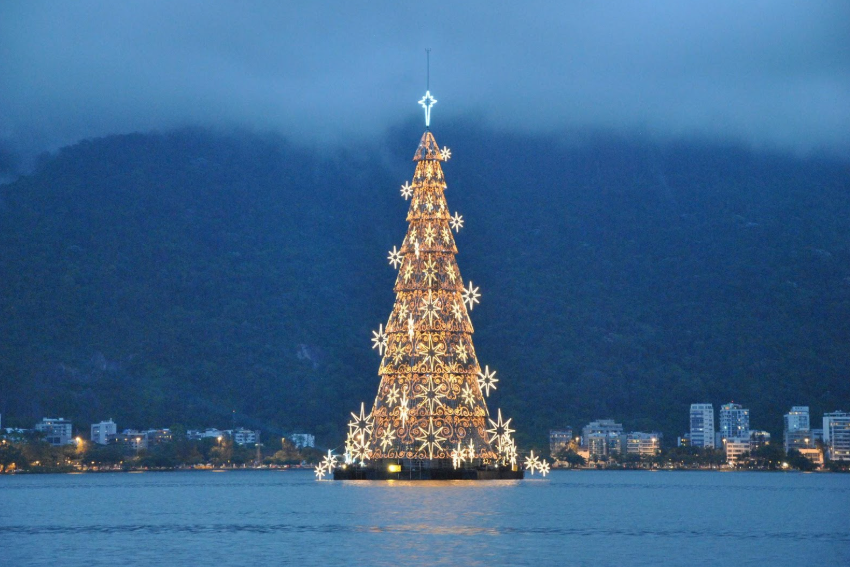 large Christmas tree in Rio de Janeiro, Brazil