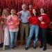 group of adult students gathered at a Valentine's Day party