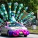 car decorated like a peacock