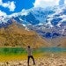 View of Humantay Lake in the Andes Mountains of Peru